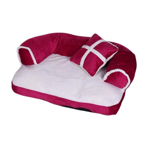 FewNvWa Katzen Sofa für Haustiere, U Form, Abnehmbare Und Waschbare Hülle für Hunde Und Katzen, Weiß Rot FewNvWa Katzen Sofa für Haustiere, U Form, Abnehmbare Und Waschbare Hülle für Hunde Und Katzen, Weiß Rot von FewNvWa