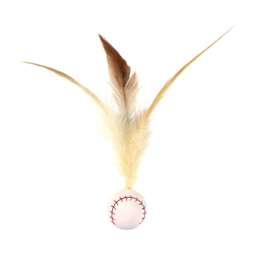FewNvWa Katzen Spielzeug mit Federball, Interaktives Indoor Spielzeug für Haustiere, Baseball von FewNvWa
