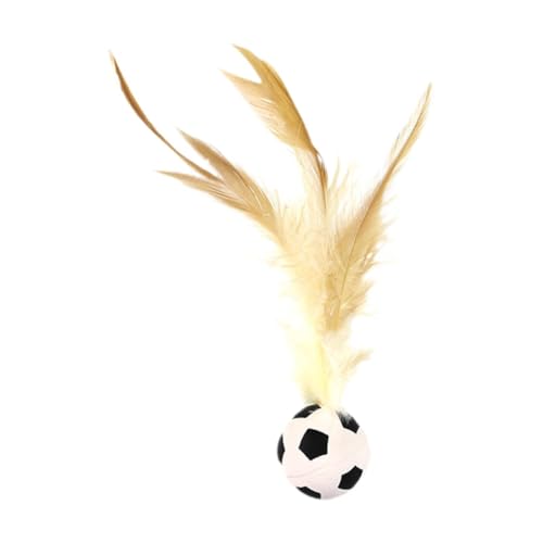 FewNvWa Katzen Spielzeug mit Federball, Interaktives Indoor Spielzeug für Haustiere, Fußball von FewNvWa