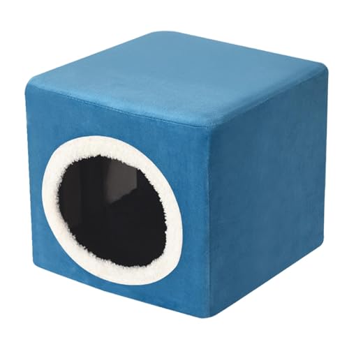 FewNvWa Katzenbett für Hauskatzen, Katzenhaus, überdachtes Katzenbett, Höhle, Haustier-Eigentumswohnung zum Schlafen von Kätzchen, Blau FewNvWa Katzenbett für Hauskatzen, Katzenhaus, überdachtes Katzenbett, Höhle, Haustier-Eigentumswohnung zum Schlafen von Kätzchen, Blau von FewNvWa