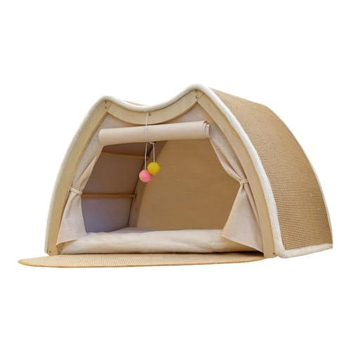 FewNvWa Katzenbett für Wohnungskatzen, Katzenzelt, Kreatives Katzennest mit Sisal Kratzer, Doppelohr XL FewNvWa Katzenbett für Wohnungskatzen, Katzenzelt, Kreatives Katzennest mit Sisal Kratzer, Doppelohr XL von FewNvWa