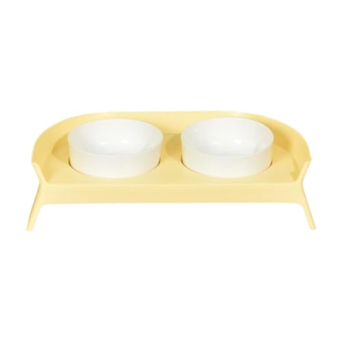 FewNvWa Katzenfutter Und Wassernapf Set mit Erhöhtem Design, Rutschfester Ständer, Gelb Weiss FewNvWa Katzenfutter Und Wassernapf Set mit Erhöhtem Design, Rutschfester Ständer, Gelb Weiss von FewNvWa