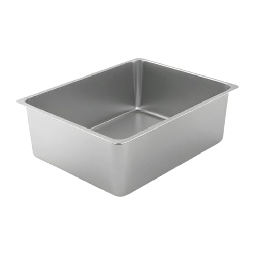 FewNvWa Katzentoilette aus Edelstahl, offenes Design für Kätzchen mit hohen Seiten, 45x35x10cm FewNvWa Katzentoilette aus Edelstahl, offenes Design für Kätzchen mit hohen Seiten, 45x35x10cm von FewNvWa