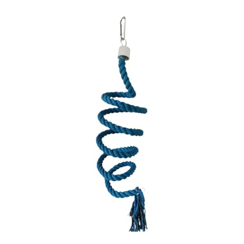 FewNvWa Vogel Baumwollspiral Kletterseil für Papageien Und Kleine Vögel, Blau von FewNvWa
