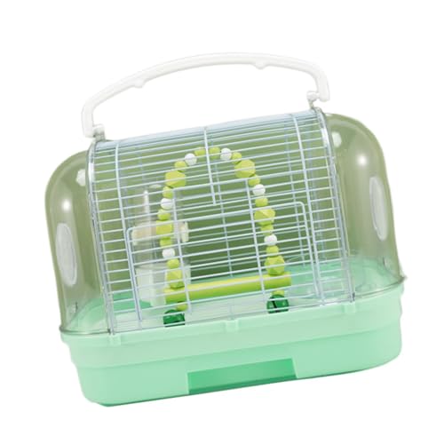 FewNvWa Vogelkäfig für Reisen, Papageienkäfig mit Wasserbehälter, Transportkäfig für Vögel, GrÜn von FewNvWa