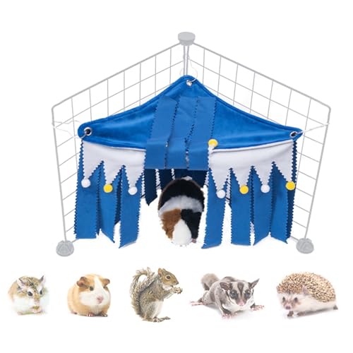 Feziwurs Eckversteck für kleine Tiere, gemütliches Hamster-Versteck – Meerschweinchen-Käfigzubehör, Peekaboo-Spielzeug für fliegende Eichhörnchen, Igel, Rennmäuse, waschbar von Feziwurs