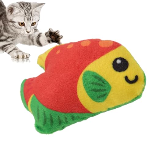 Feziwurs Katzen-Fisch-Spielzeug – tropisches Fisch, kuscheliges Katzenspielzeug, bequem, bezaubernd, Anti-Bissschutz, kreatives stabiles Katzenspielzeug mit Plüsch-Katzenminze, hilft Ihrem Haustier zu von Feziwurs