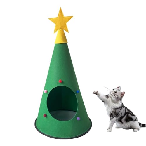 Weihnachtsbaumförmiges Höhlenbettzelt für den Innenbereich, Weihnachtsbaum-Katzenhaus, Weihnachts-Katzenbett, Höhle, Nest Haus, niedliche Haustierhöhle, Katzenbett, Haustierzelt, Haus für kleine Hunde Weihnachtsbaumförmiges Höhlenbettzelt für den Innenbereich, Weihnachtsbaum-Katzenhaus, Weihnachts-Katzenbett, Höhle, Nest Haus, niedliche Haustierhöhle, Katzenbett, Haustierzelt, Haus für kleine Hunde von Fgbetcv