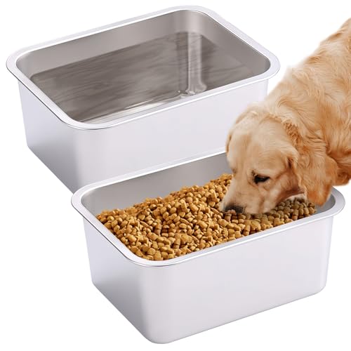 Fhiny 2 Stück großer Edelstahl-Hundenapf, 1,9 l große Kapazität, robuster Metall-Wassernapf für große, große und riesige Hunde, für drinnen und draußen, universeller Hundenapf, spülmaschinenfest Fhiny 2 Stück großer Edelstahl-Hundenapf, 1,9 l große Kapazität, robuster Metall-Wassernapf für große, große und riesige Hunde, für drinnen und draußen, universeller Hundenapf, spülmaschinenfest von Fhiny