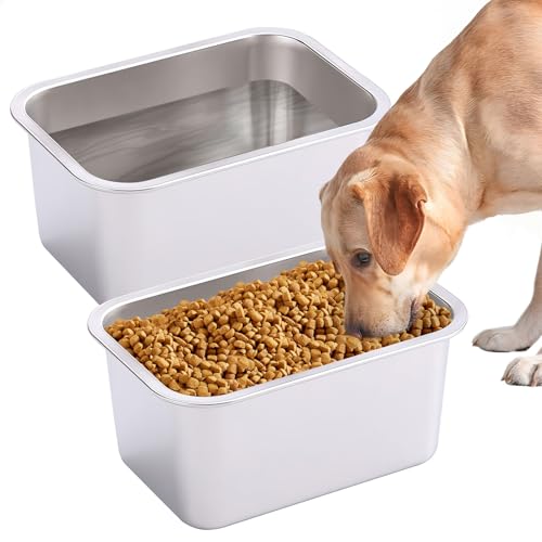 Fhiny 2 x große Edelstahl-Hundenapf, 2 Gallonen große Kapazität, robuster Metall-Wassernapf für große, große und riesige Hunde, für drinnen und draußen, universeller Hundenapf, spülmaschinenfest Fhiny 2 x große Edelstahl-Hundenapf, 2 Gallonen große Kapazität, robuster Metall-Wassernapf für große, große und riesige Hunde, für drinnen und draußen, universeller Hundenapf, spülmaschinenfest von Fhiny