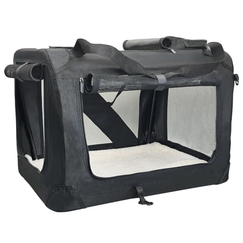 Fhiny Große Katzentragetasche für 2 Katzen, 61 x 43,2 x 43,2 cm, weiche Hundebox, faltbar, tragbar, Reisetasche, langlebig, atmungsaktiv, faltbar, für Katzen, Welpen unter 20 kg, Schwarz Fhiny Große Katzentragetasche für 2 Katzen, 61 x 43,2 x 43,2 cm, weiche Hundebox, faltbar, tragbar, Reisetasche, langlebig, atmungsaktiv, faltbar, für Katzen, Welpen unter 20 kg, Schwarz von Fhiny