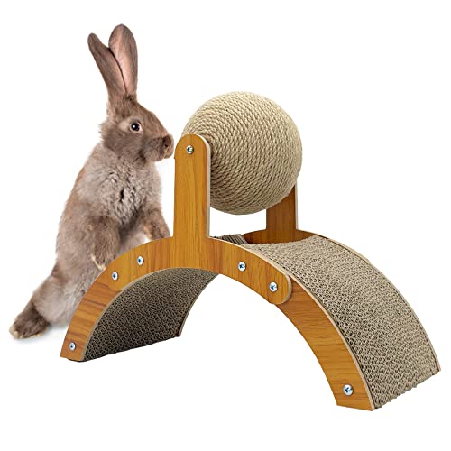 Fhiny Kaninchen-Kratzspielzeug, natürlicher Sisal-Kaninchen-Kratzball mit Karton-Pad, 2-in-1 Hasenklauenkratzer, interaktives Spielzeug, Kätzchen, Frettchen und kleine Tiere Fhiny Kaninchen-Kratzspielzeug, natürlicher Sisal-Kaninchen-Kratzball mit Karton-Pad, 2-in-1 Hasenklauenkratzer, interaktives Spielzeug, Kätzchen, Frettchen und kleine Tiere von Fhiny
