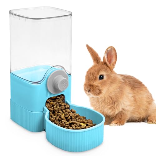 Fhiny Kaninchenfutterspender, 1,2 l, große Kapazität, hängender Hasen-Futterspender für Käfig, Schwerkraft, automatische Meerschweinchen-Futternäpfe, kleine Haustierfutteraufbewahrung für Kaninchen, Fhiny Kaninchenfutterspender, 1,2 l, große Kapazität, hängender Hasen-Futterspender für Käfig, Schwerkraft, automatische Meerschweinchen-Futternäpfe, kleine Haustierfutteraufbewahrung für Kaninchen, von Fhiny