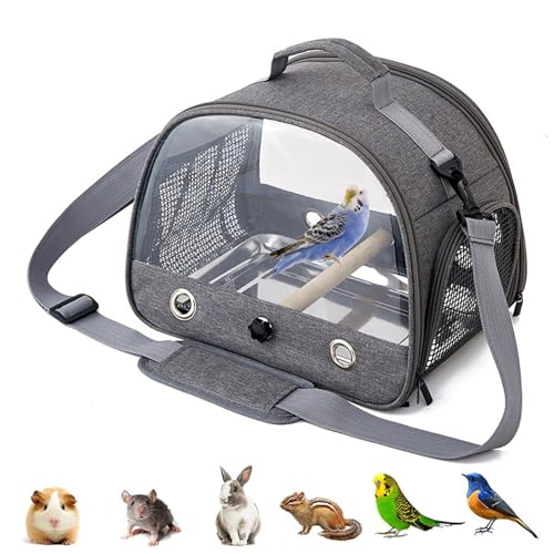 Fhlprte Vogel Tragetasche, Vogel-Tragetasche mit Stehstange und Edelstahl-Tablett,zusammenklappbar,für kleine Vögel, Reisetasche Papageien, Sittiche, Kleintiere für Reisen, Wandern, Camping (Stil 1) Fhlprte Vogel Tragetasche, Vogel-Tragetasche mit Stehstange und Edelstahl-Tablett,zusammenklappbar,für kleine Vögel, Reisetasche Papageien, Sittiche, Kleintiere für Reisen, Wandern, Camping (Stil 1) von Fhlprte