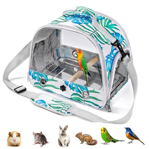 Fhlprte Vogel Tragetasche, Vogel-Tragetasche mit Stehstange und Edelstahl-Tablett,zusammenklappbar,für kleine Vögel, Reisetasche Papageien, Sittiche, Kleintiere für Reisen, Wandern, Camping (Stil 2) Fhlprte Vogel Tragetasche, Vogel-Tragetasche mit Stehstange und Edelstahl-Tablett,zusammenklappbar,für kleine Vögel, Reisetasche Papageien, Sittiche, Kleintiere für Reisen, Wandern, Camping (Stil 2) von Fhlprte