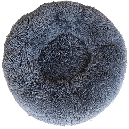 Fhodigogo Hundebett Rund Hunde Katzenbett Hundebett Kleine Hunde Hundebetten Donut Rund Katzenbett Flauschig Hund Donut Katzendecke Katzenkissen Flauschig Für 10Kg von Fhodigogo