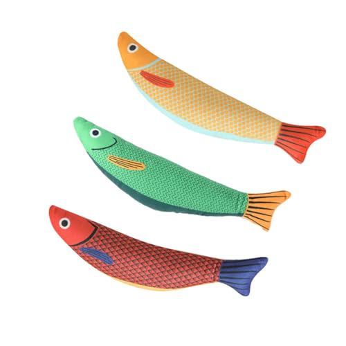 3 Stück Schleifspielzeug Katzenminze Fischform Kauen Anzulocken Cartoon Fischform Übung Training 3 Stück Schleifspielzeug Katzenminze Fischform Kauen Anzulocken Cartoon Fischform Übung Training von Fhsqwernm