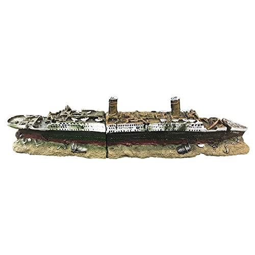 Fhsqwernm Aquarium Dekorationen Versunkene Schiffe Große 38 cm Große Fische Kunstharz Ornamente Fhsqwernm Aquarium Dekorationen Versunkene Schiffe Große 38 cm Große Fische Kunstharz Ornamente von Fhsqwernm