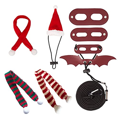 Fhsqwernm Bartagamen Geschirr Leine Weihnachtsmütze Schal Set Verstellbare Lederleine Fhsqwernm Bartagamen Geschirr Leine Weihnachtsmütze Schal Set Verstellbare Lederleine von Fhsqwernm