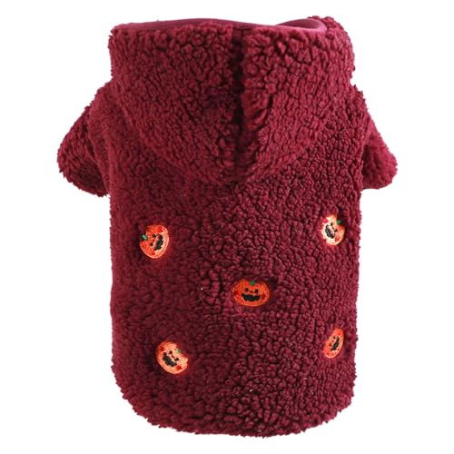 Fhtahun Haustier Jacke mit Kapuzen Das Embroidery Bear Pattern Welpen Hundekleidung Warme Hoodie Pullover für Mittel Große Hunde (Purple, XS) von Fhtahun