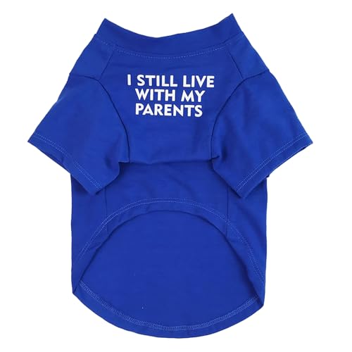 Fhtahun Hundeshirts Welpen Basic T-Shirt Rundhals Tee Shirts Haustier Kleidung für Kleine Mittlere Jungen Mädchen Hund Katze (Blue, S) von Fhtahun