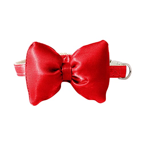 Fhtahun Katzenhalsbänder Fliege Charme Gentleman Katzenhalsbänder Karierte Halsbänder Katzenzubehör Hundehalsband Breit Mit Namen (Red, One Size) von Fhtahun