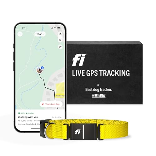 Fi Smartes Hundehalsband der Serie 3, GPS-Hunde-Tracker und Aktivitäts- und Gesundheitsmonitor, wasserdicht, LED-Licht, Fluchtwarnungen, bundesweite Abdeckung [kostenlose 1-jährige Mitgliedschaft] von Fi