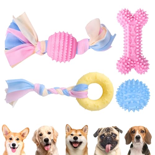Fiacvrs Welpenspielzeug, Zahnspielzeug für Welpen, mit Baumwollseilen, langlebiges Kauspielzeug, unzerstörbar, für kleine Welpen, Hundespielzeug-Set für Hunde, orale Zähne, beruhigend, kleine Fiacvrs Welpenspielzeug, Zahnspielzeug für Welpen, mit Baumwollseilen, langlebiges Kauspielzeug, unzerstörbar, für kleine Welpen, Hundespielzeug-Set für Hunde, orale Zähne, beruhigend, kleine von Fiacvrs