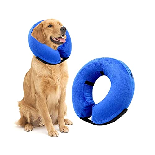 Halsbandkegel für Hunde nach Operationen, aufblasbares Hundehalsband, Donut-Halsband verstellbar für kleine/mittelgroße und große Hunde und Katzen, um ein Beißen und Kratzern zu verhindern (Größe: XS) von Fiacvrs
