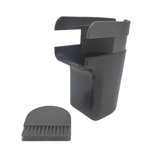 Fiauli 0,5-Liter Müll kleine Mülleimer Mini 0,5 l kompaktes Hanging-Desktop mit Besen bürsten platzsparend für Büroküche oder Workbench Schwarzgrau von Fiauli