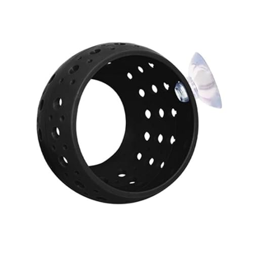 Fiauli Aquarium Shelter Fish Tank Tunnel Betta Spielzeug Versteck mit Saugnapfbecher Kleiner Versteck haltbarer Plastik -Garnelenhöhle für Dekor Seiche Passage Süßwasser Schwarz von Fiauli
