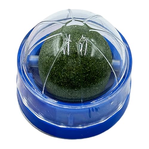 Fiauli Catnip Snack Ball 360-Grad rotatable Selbstklebende, wandmontierte interaktive Katzenspielzeug umweltfreundlich für Katzen, die neckende Haustier lecken Blau von Fiauli