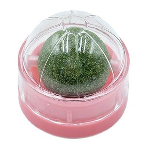 Fiauli Catnip Snack Ball 360-Grad rotatable Selbstklebende, wandmontierte interaktive Katzenspielzeug umweltfreundlich für Katzen, die neckende Haustier lecken Rosa von Fiauli