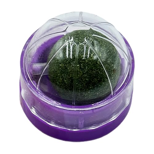 Fiauli Catnip Snack Ball 360-Grad rotatable Selbstklebende, wandmontierte interaktive Katzenspielzeug umweltfreundlich für Katzen, die neckende Haustier lecken Violett von Fiauli