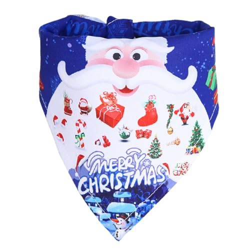 Fiauli Haustier-Halstuch, dekorativ, schönes Weihnachtsmotiv, dreieckig, Größe L, Dunkelblau von Fiauli