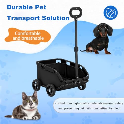 Fiauli Haustier Kinderwagen, Hundenkorb 4 Räder Kleine Hunde Katzen Kinderwagen zum Spaziergang für Reisen zum Einkaufen Gehen 15 kg Schwarz Fiauli Haustier Kinderwagen, Hundenkorb 4 Räder Kleine Hunde Katzen Kinderwagen zum Spaziergang für Reisen zum Einkaufen Gehen 15 kg Schwarz von Fiauli