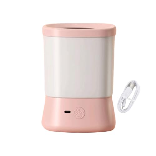 Fiauli Haustierpfotenreinigungswerkzeughundreiniger für kleine Hunde Automatisch USB -wiederaufladbare Silikon -Waschbecher mittelgroße Katzen tragbare Schlammentferner mit weichem Rosa von Fiauli