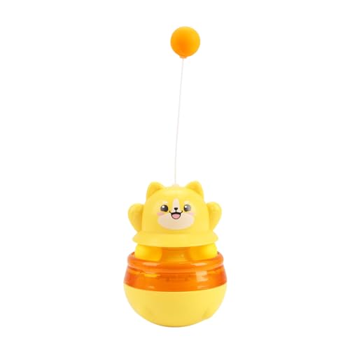 Fiauli Langsamer Feeder Pet Toy Cat Cat Fütterungsball behandeln interaktive Tumbler umweltfreundliches Puzzle Essspender dauerhaft für lustige Leckereien ansprechende Spielzeit 3 ​​Bälle Gelb von Fiauli