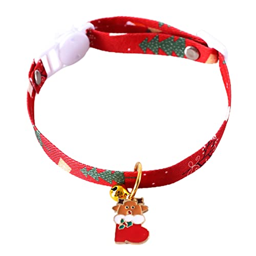 Fiauli Welpenhalsband, einfach zu kombinieren, niedliches modisches Katzenhalsband mit Glöckchen, Rot von Fiauli