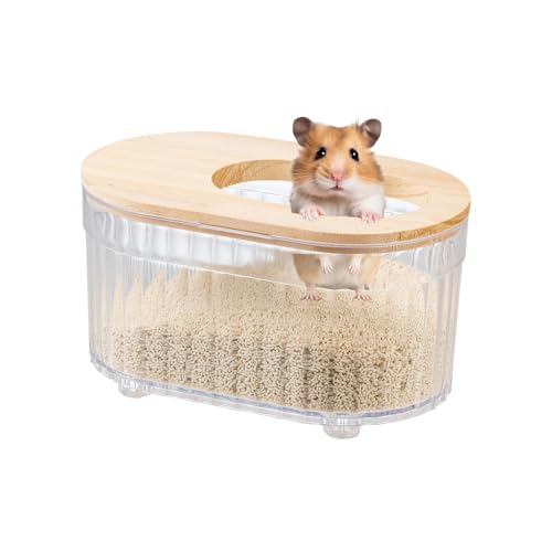 FiboPawer Hamster-Sandbadbehälter, transparent, große Katzentoilette für syrische Zwerghamster, Mäuse, Ratten, Grabbadewanne für Hamsterkäfig-Zubehör FiboPawer Hamster-Sandbadbehälter, transparent, große Katzentoilette für syrische Zwerghamster, Mäuse, Ratten, Grabbadewanne für Hamsterkäfig-Zubehör von FiboPawer