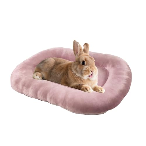 FiboPawer Kuscheliges Hasenbett für Kaninchen im Innenbereich, weich, kaufest, oval, für Kleintiere, waschbare Plüschmatte für Kaninchen, Meerschweinchen, Kaninchen, Rosa FiboPawer Kuscheliges Hasenbett für Kaninchen im Innenbereich, weich, kaufest, oval, für Kleintiere, waschbare Plüschmatte für Kaninchen, Meerschweinchen, Kaninchen, Rosa von FiboPawer