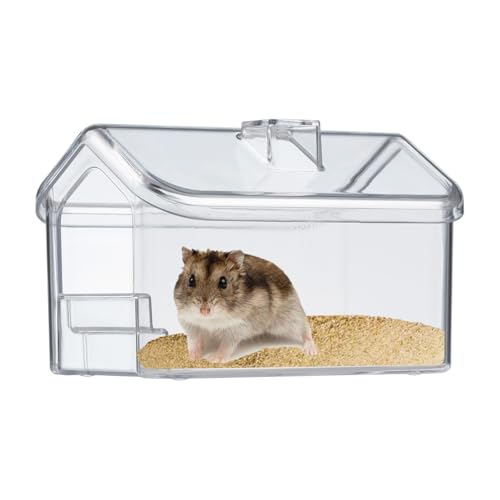 FiboPawer Sandbadbehälter, transparent, groß, für syrische Zwerghamster, Mäuse, Ratten, Grabbadewanne für Hamsterkäfig-Zubehör, transparent FiboPawer Sandbadbehälter, transparent, groß, für syrische Zwerghamster, Mäuse, Ratten, Grabbadewanne für Hamsterkäfig-Zubehör, transparent von FiboPawer