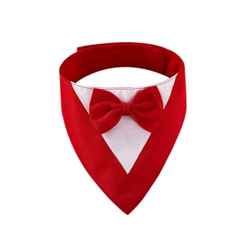 Ficher Formal Dog Wedding Collar with Bow Tie,Dog Birthday Costume Pet Party,Dog Valentines Outfit Cosplay,S Red Durable High Guality von Ficher