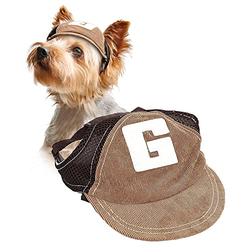 Fictory Hundesommerkappe, atmungsaktives Netzgewebe, Sonnenschutzvisier, verstellbare Passform, zwei Größen von Fictory