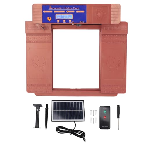 Fictory Solar Automatische Hühnerstalltür, Fernbedienung & Timer, Raubfischsicheres Design von Fictory