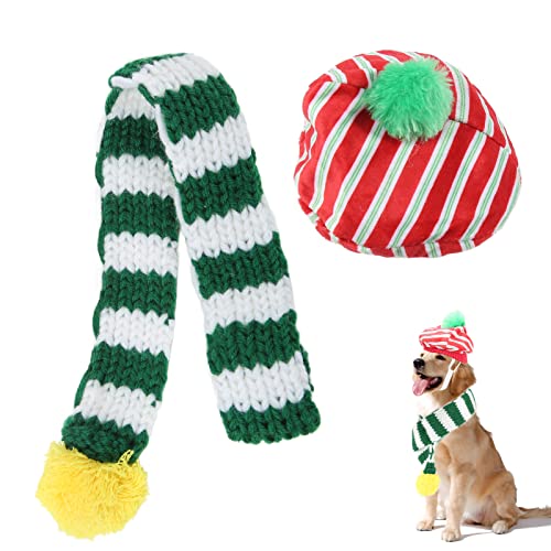 Fictory Strickmütze und Schal für Hunde, Winter-Outfit, hält Hunde warm, erschwinglicher Stil von Fictory