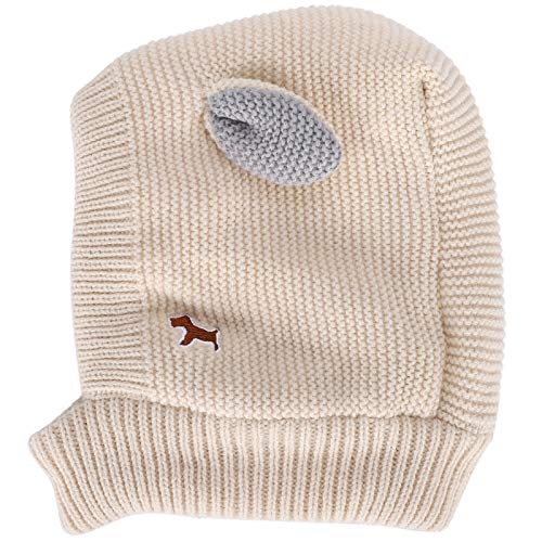 Fictory Warme gestrickte Hundemütze, niedliches Kaninchenohren-Design, passend für 15–25 kg, gemütliche Wintermütze von Fictory