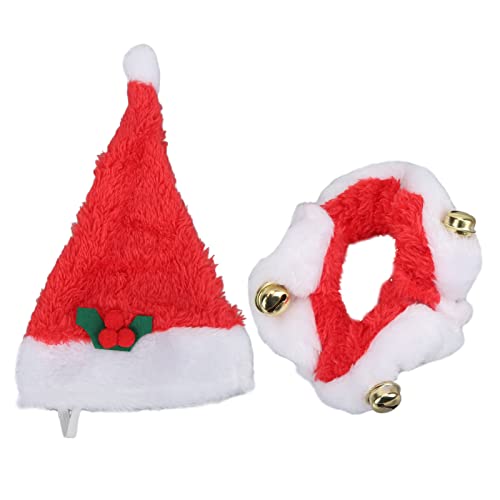 Fictory Weihnachtsmütze und Halsband für Hunde, süßes Haustierkostüm mit Glocken, warmes Winter-Accessoire Fictory Weihnachtsmütze und Halsband für Hunde, süßes Haustierkostüm mit Glocken, warmes Winter-Accessoire von Fictory