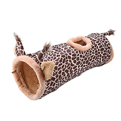 Tunnelspielzeug - Sicheres tragbares faltbares zusammenklappbares Stoff-Tunnelspielzeug für Haustierkatze-Hundekaninchen(Giraffe) von Fictory