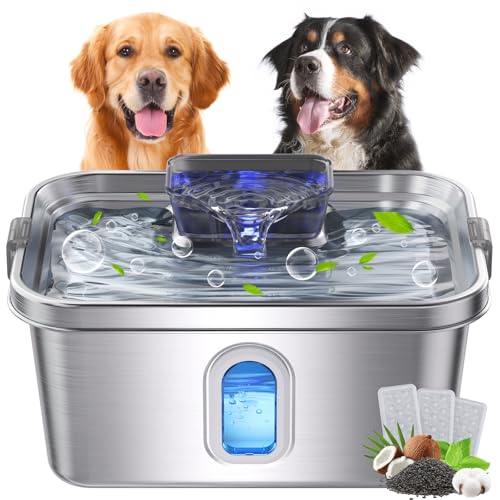 Hund Wasserbrunnen für Große Hunde Edelstahl Hund Wasserbrunnen 2 Gallonen Katzen & Haustiere Automatischer Haustier Wasserbrunnen mit Großer Trinkfläche Ultra-leise Pumpe Wasserbrunnen Hundenapf mit Hund Wasserbrunnen für Große Hunde Edelstahl Hund Wasserbrunnen 2 Gallonen Katzen & Haustiere Automatischer Haustier Wasserbrunnen mit Großer Trinkfläche Ultra-leise Pumpe Wasserbrunnen Hundenapf mit von Ficuswin